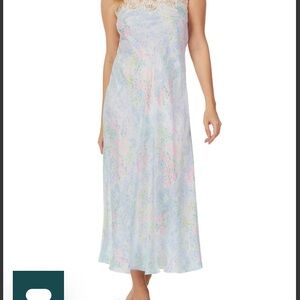 NWT Eileen West Santorini Satin Gown in Watercolor Floral Size S